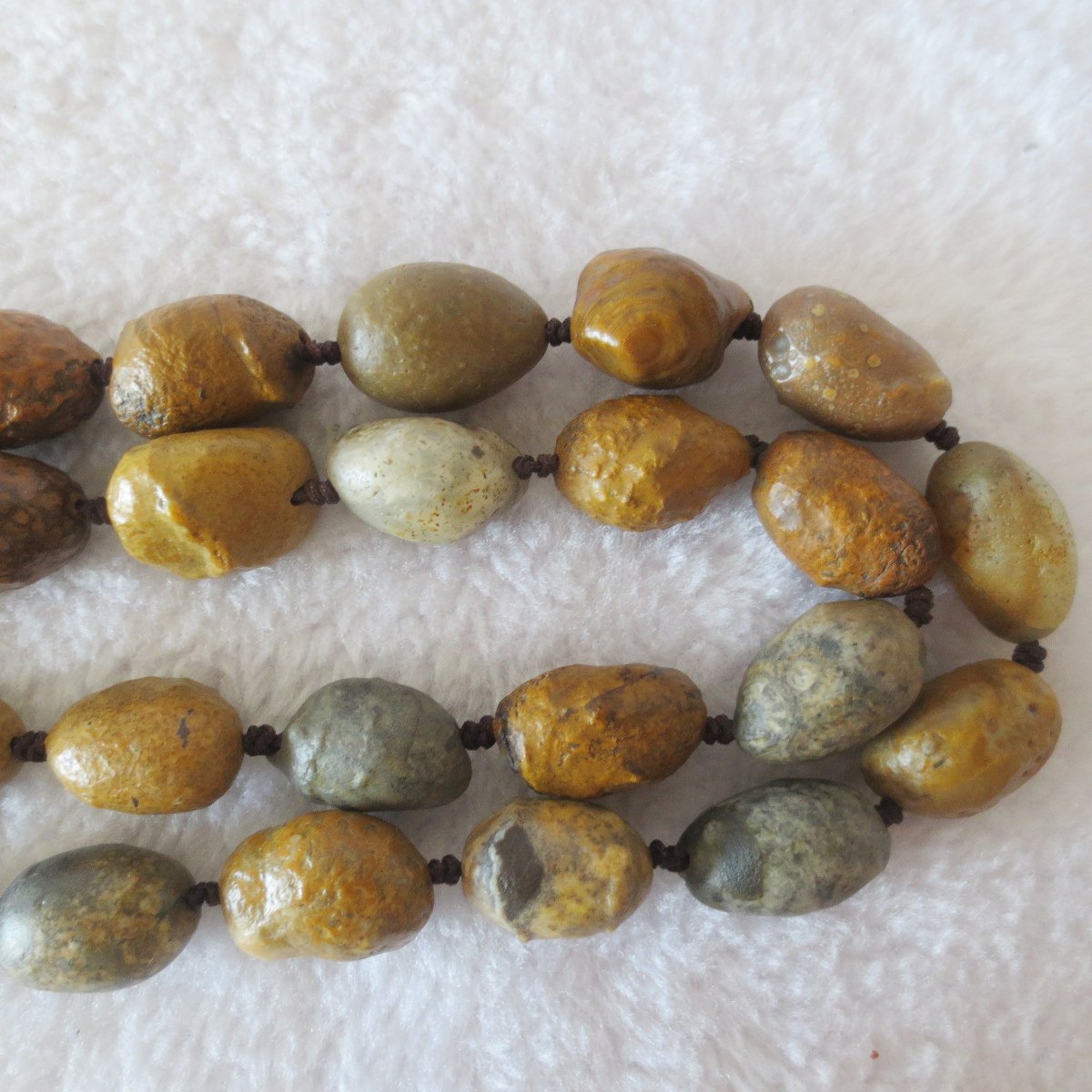 gobi eye stone beaded necklace, natural alxa agate pebble long necklace (n698) (copy)