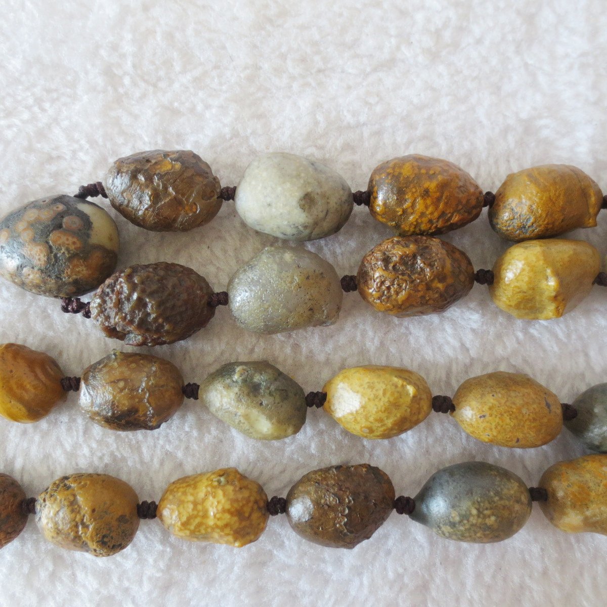 gobi eye stone beaded necklace, natural alxa agate pebble long necklace (n698) (copy)
