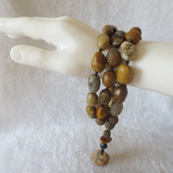 gobi eye stone beaded necklace, natural alxa agate pebble long necklace (n698) (copy)