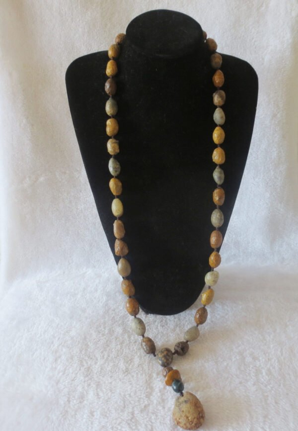 gobi eye stone beaded necklace, natural alxa agate pebble long necklace (n698) (copy)