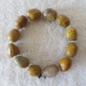 unpolished gobi raw agate bracelet, natural rough stone beads (b418)