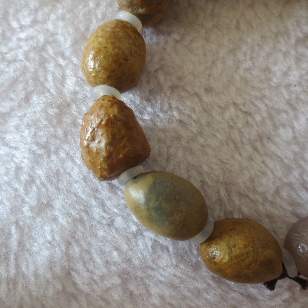 unpolished gobi raw agate bracelet, natural rough stone beads (b418)