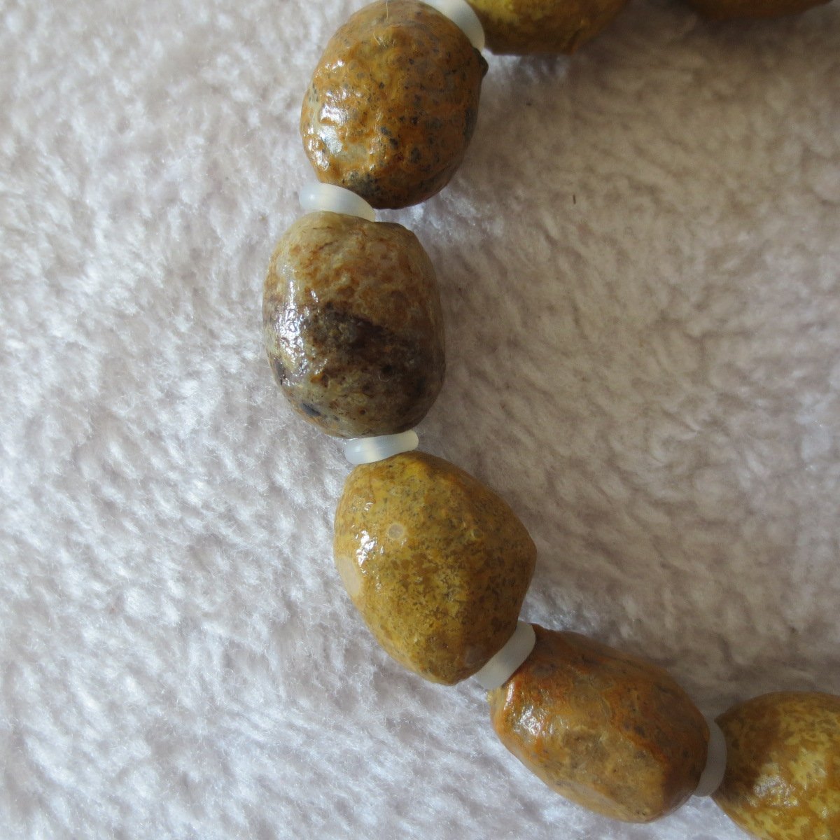 unpolished gobi raw agate bracelet, natural rough stone beads (b418)
