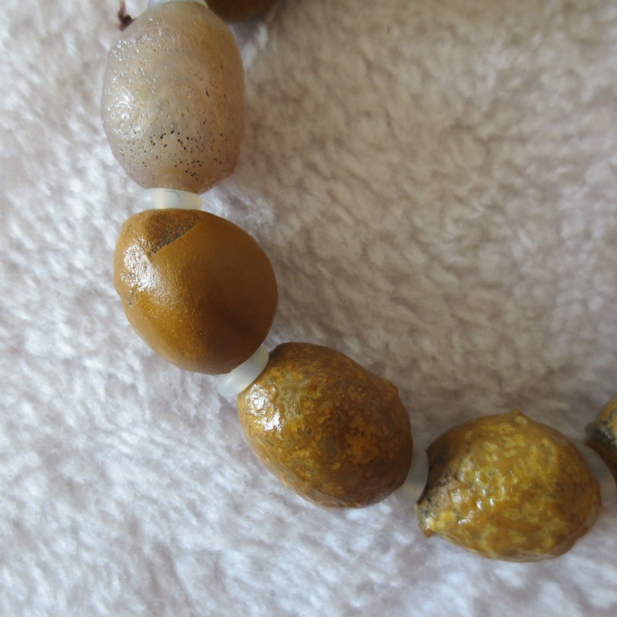 unpolished gobi raw agate bracelet, natural rough stone beads (b418)