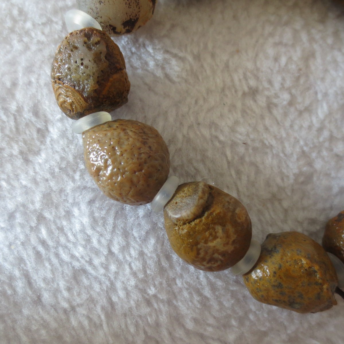 unpolished gobi raw agate bracelet, natural rough stone beads (b419)