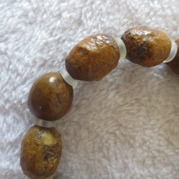 unpolished gobi raw agate bracelet, natural rough stone beads (b419)
