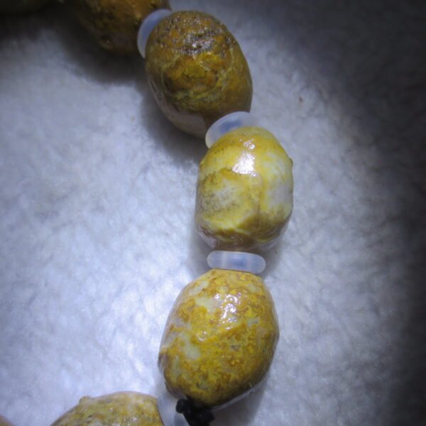 unpolished gobi raw agate bracelet, natural rough stone beads (b420)