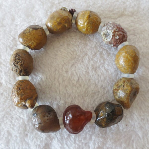 unpolished gobi raw agate bracelet, natural rough stone beads (b420) (copy)