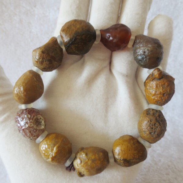 unpolished gobi raw agate bracelet, natural rough stone beads (b420) (copy)