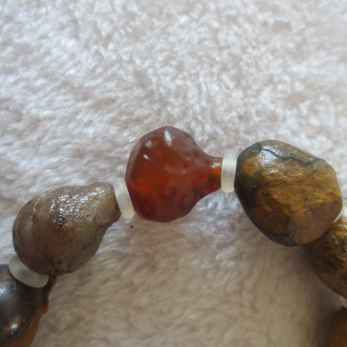 unpolished gobi raw agate bracelet, natural rough stone beads (b420) (copy)