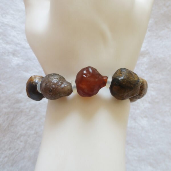 unpolished gobi raw agate bracelet, natural rough stone beads (b420) (copy)