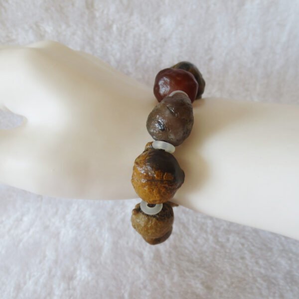 unpolished gobi raw agate bracelet, natural rough stone beads (b420) (copy)