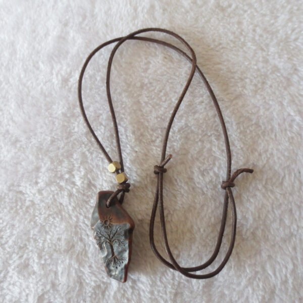 unique carved gobi mudstone pendant, one of a kind stone jewelry (d257)