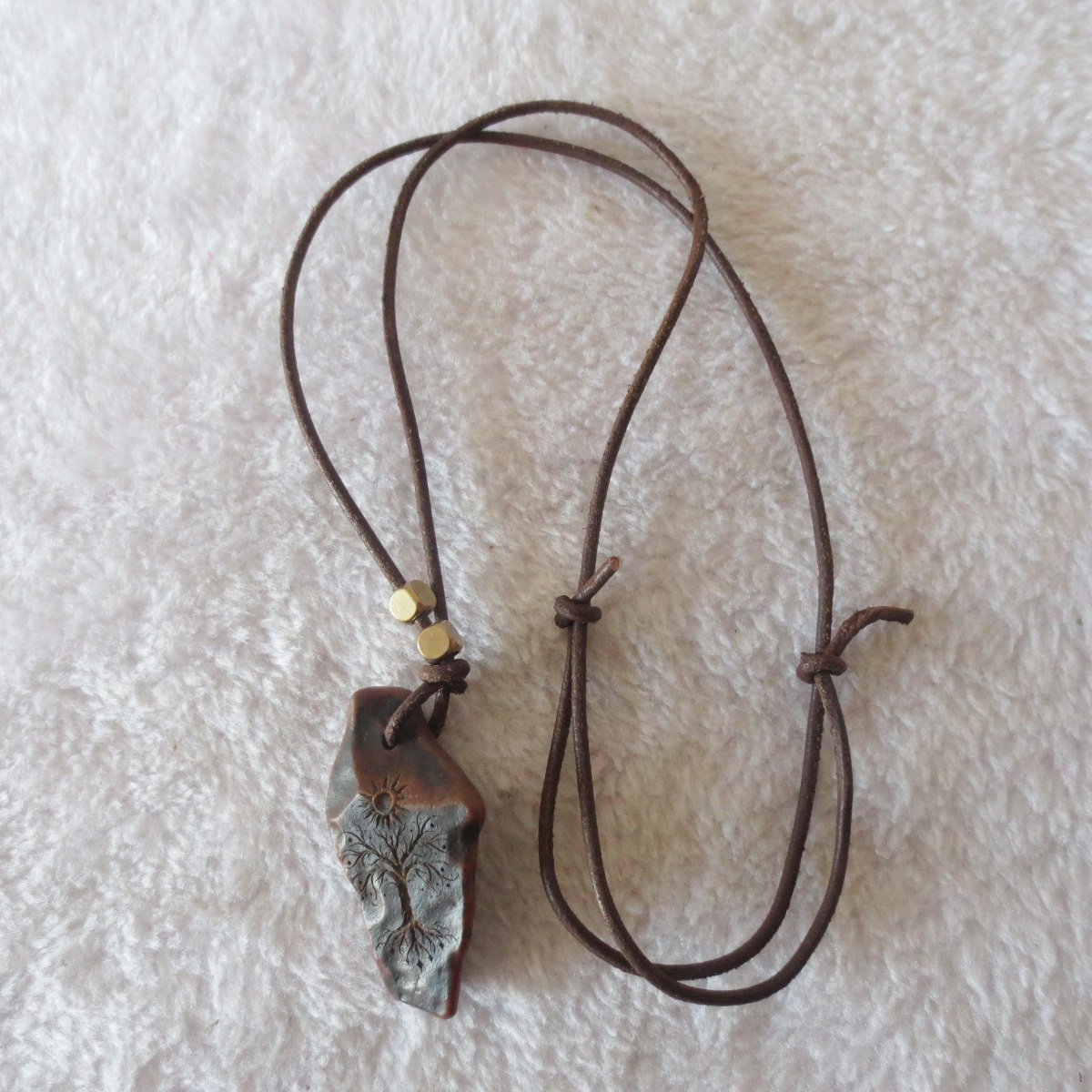 unique carved gobi mudstone pendant, one of a kind stone jewelry (d257)