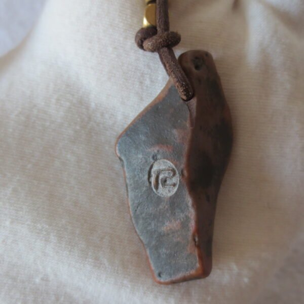 unique carved gobi mudstone pendant, one of a kind stone jewelry (d257)