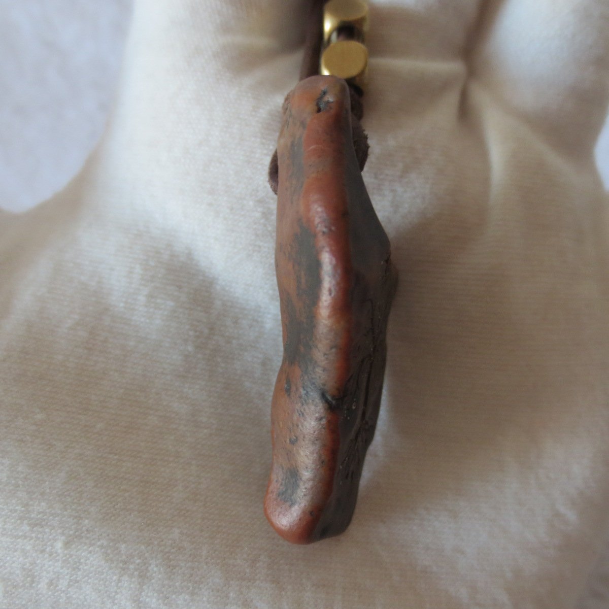 unique carved gobi mudstone pendant, one of a kind stone jewelry (d257)