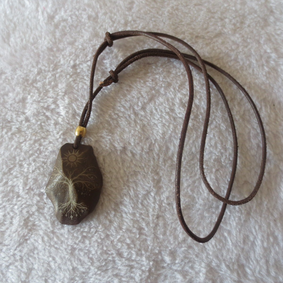 unique carved gobi mudstone pendant, one of a kind stone jewelry (d258)