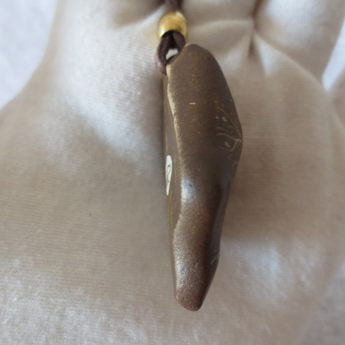 unique carved gobi mudstone pendant, one of a kind stone jewelry (d258)