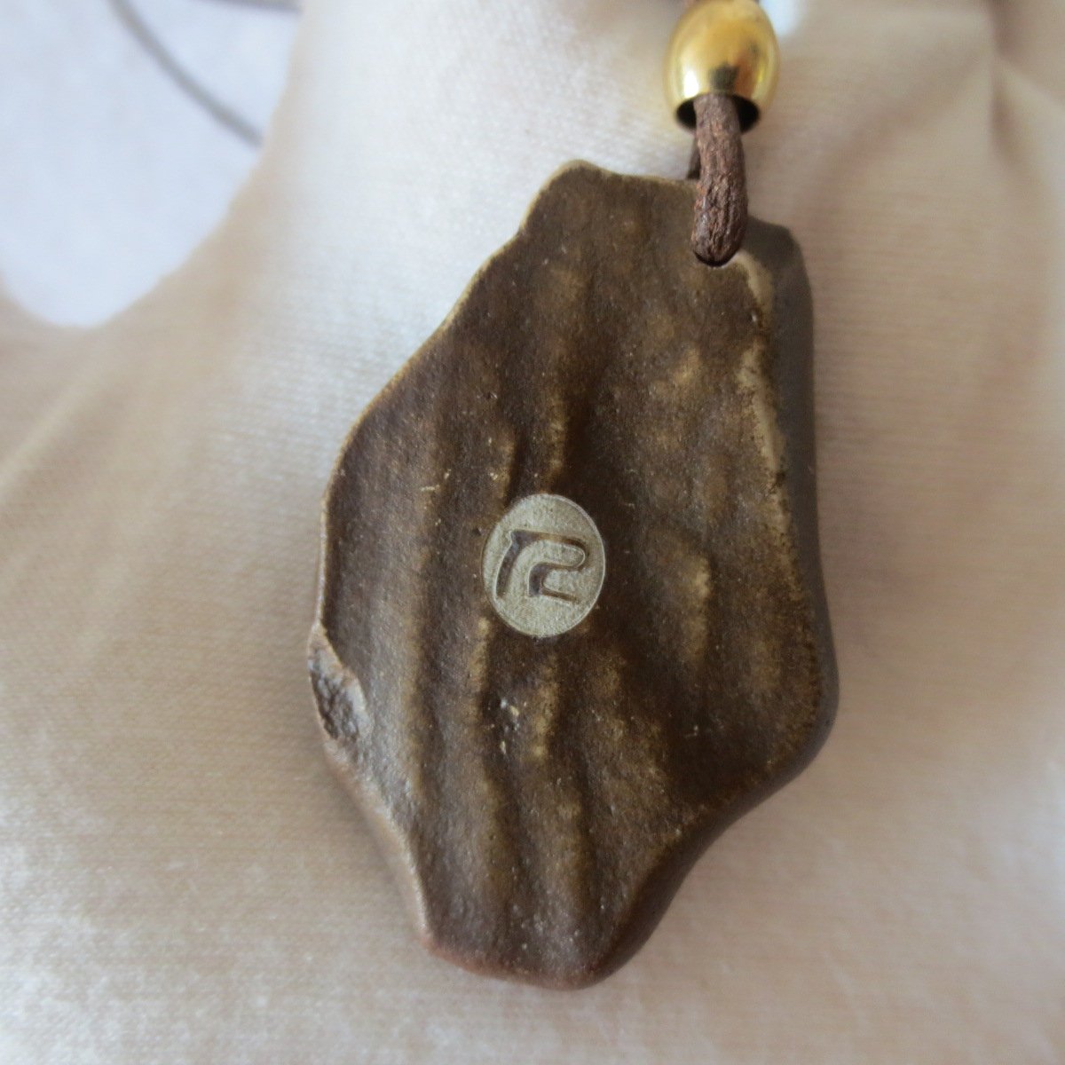 unique carved gobi mudstone pendant, one of a kind stone jewelry (d258)