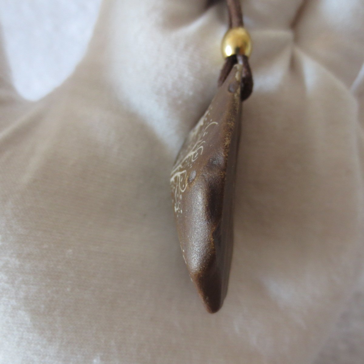 unique carved gobi mudstone pendant, one of a kind stone jewelry (d258)