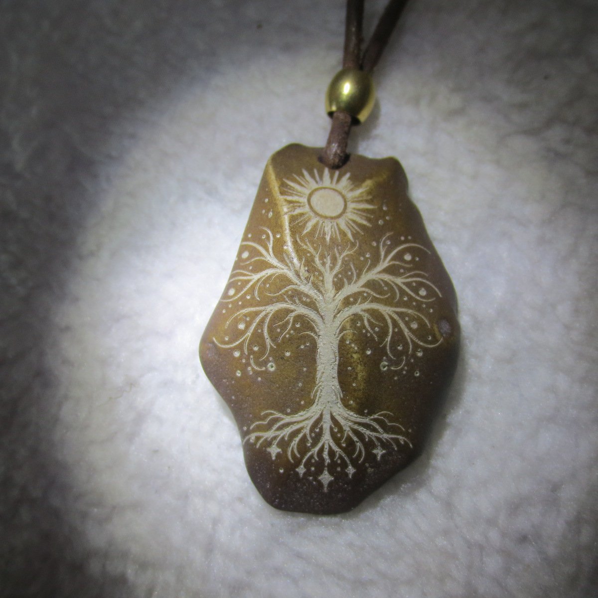 unique carved gobi mudstone pendant, one of a kind stone jewelry (d258)