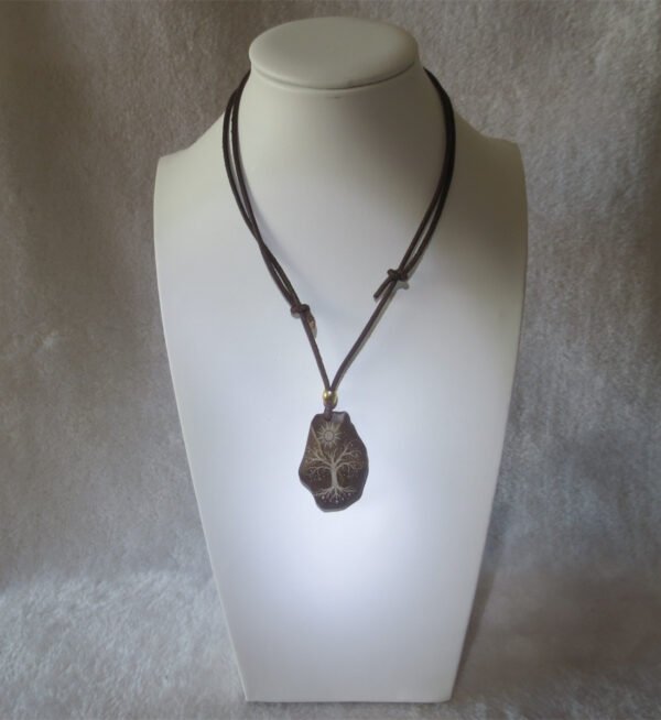 unique carved gobi mudstone pendant, one of a kind stone jewelry (d258)
