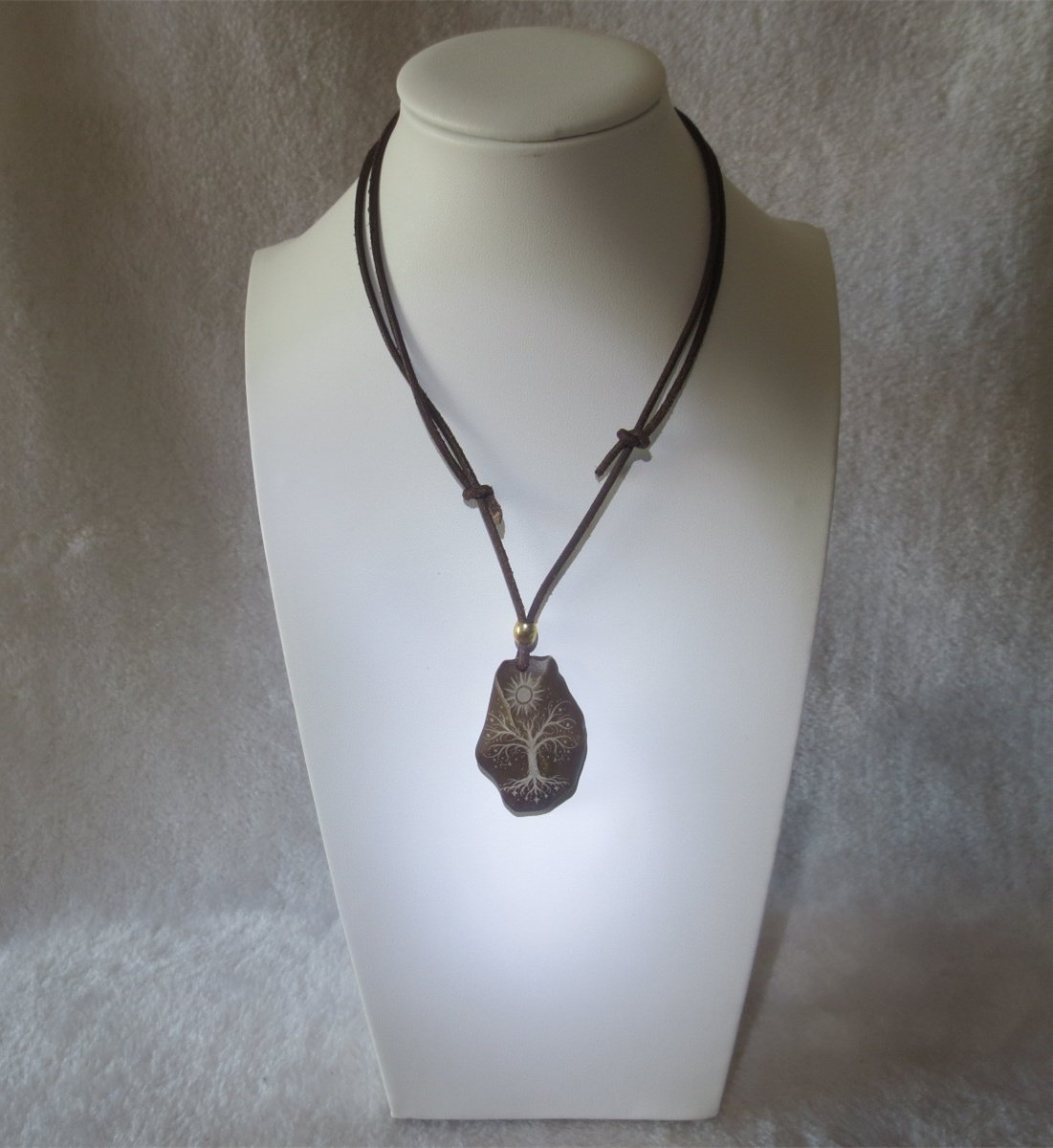 unique carved gobi mudstone pendant, one of a kind stone jewelry (d258)