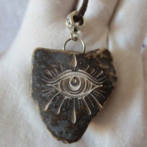 unique carved gobi mudstone pendant, one of a kind stone jewelry (d260)