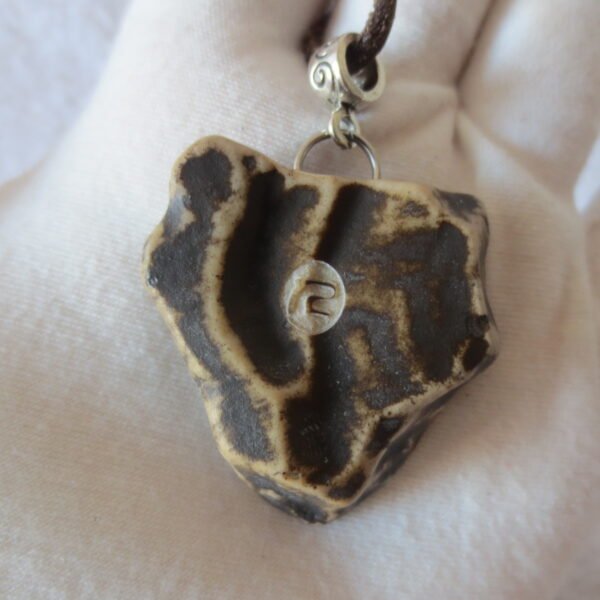 unique carved gobi mudstone pendant, one of a kind stone jewelry (d260)