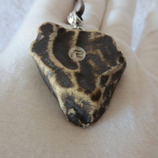 unique carved gobi mudstone pendant, one of a kind stone jewelry (d260)