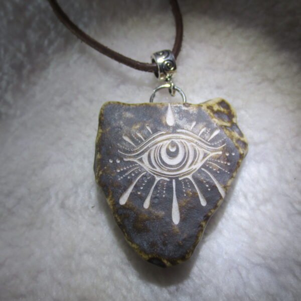 unique carved gobi mudstone pendant, one of a kind stone jewelry (d260)