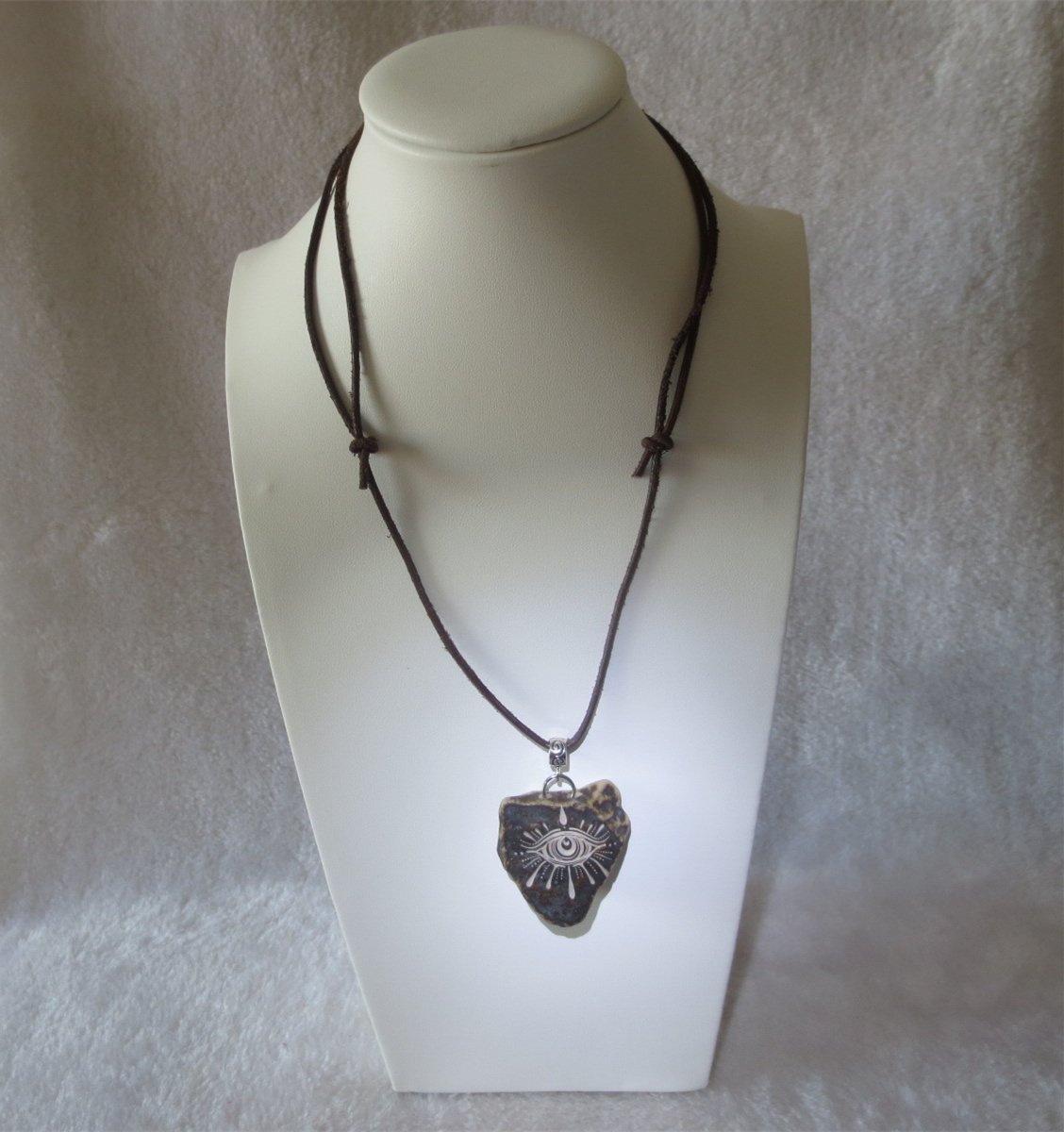 unique carved gobi mudstone pendant, one of a kind stone jewelry (d260)