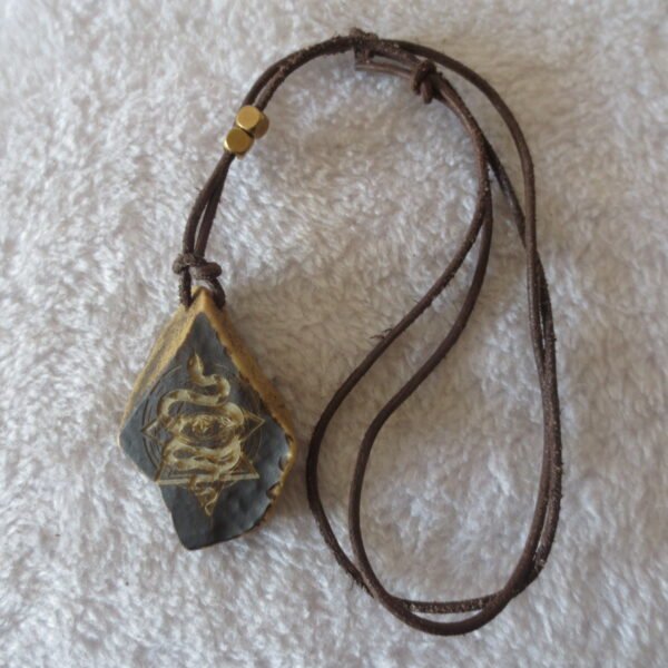 unique carved gobi mudstone pendant, one of a kind stone jewelry (d261)