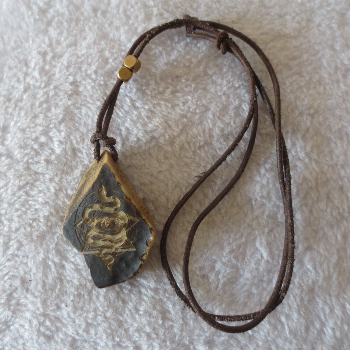 unique carved gobi mudstone pendant, one of a kind stone jewelry (d261)