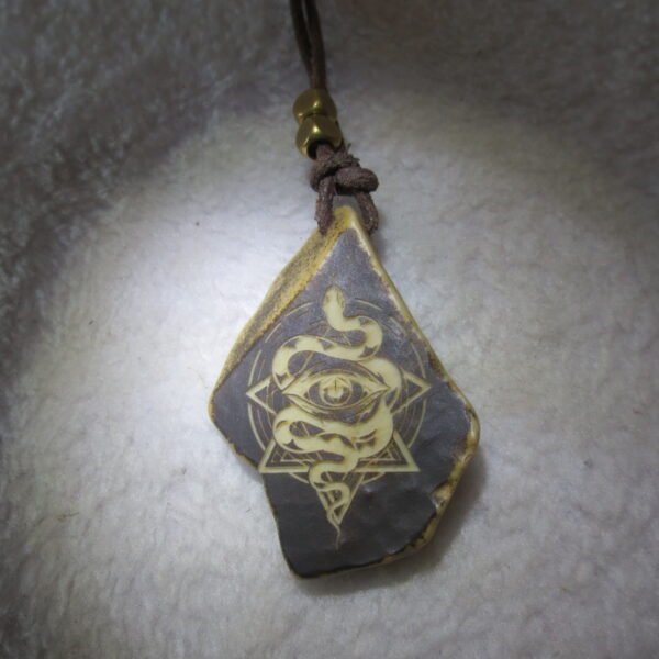 unique carved gobi mudstone pendant, one of a kind stone jewelry (d261)