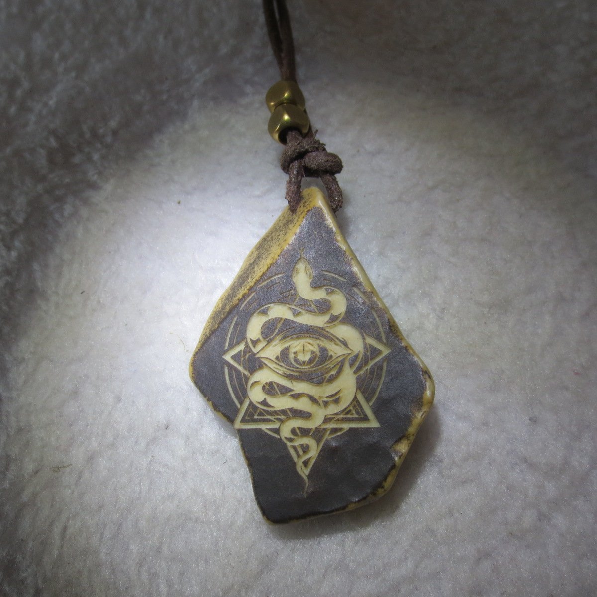 unique carved gobi mudstone pendant, one of a kind stone jewelry (d261)