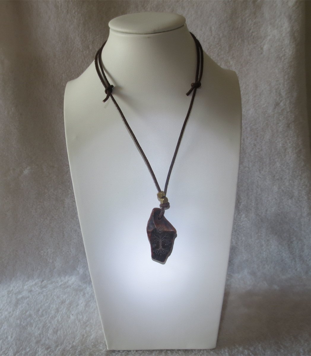 unique carved gobi mudstone pendant, one of a kind stone jewelry (d257)