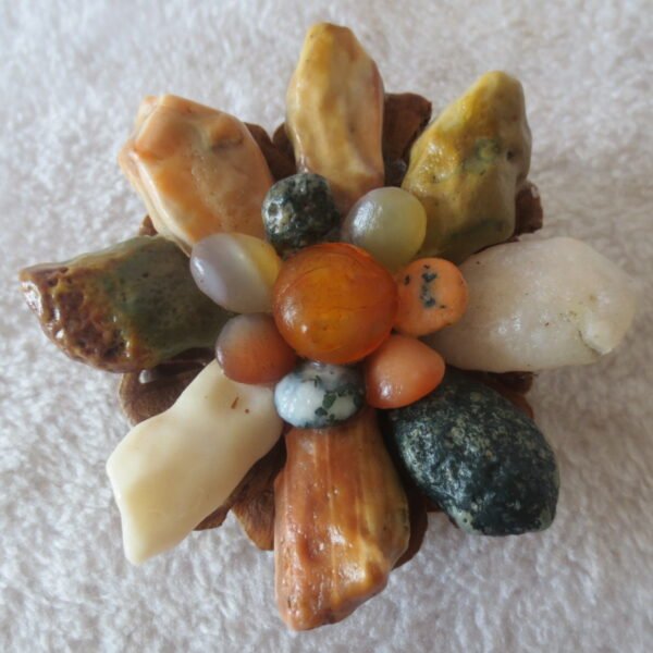 unique handmade gobi stone flower home decor, one‑of‑a‑kind (f01)