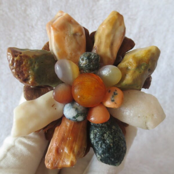unique handmade gobi stone flower home decor, one‑of‑a‑kind (f01)