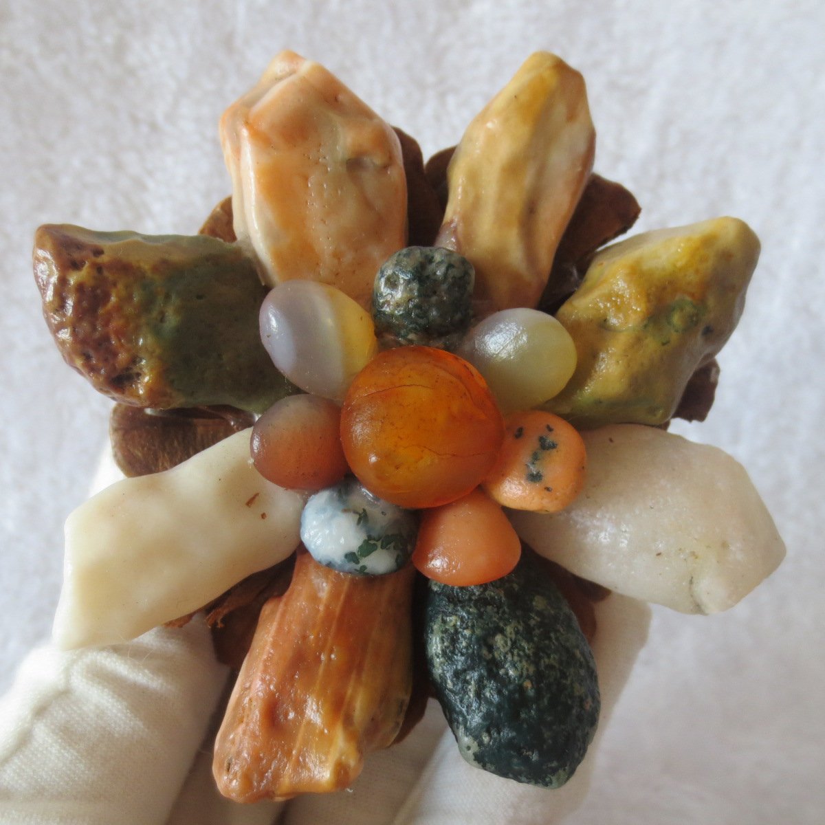 unique handmade gobi stone flower home decor, one‑of‑a‑kind (f01)
