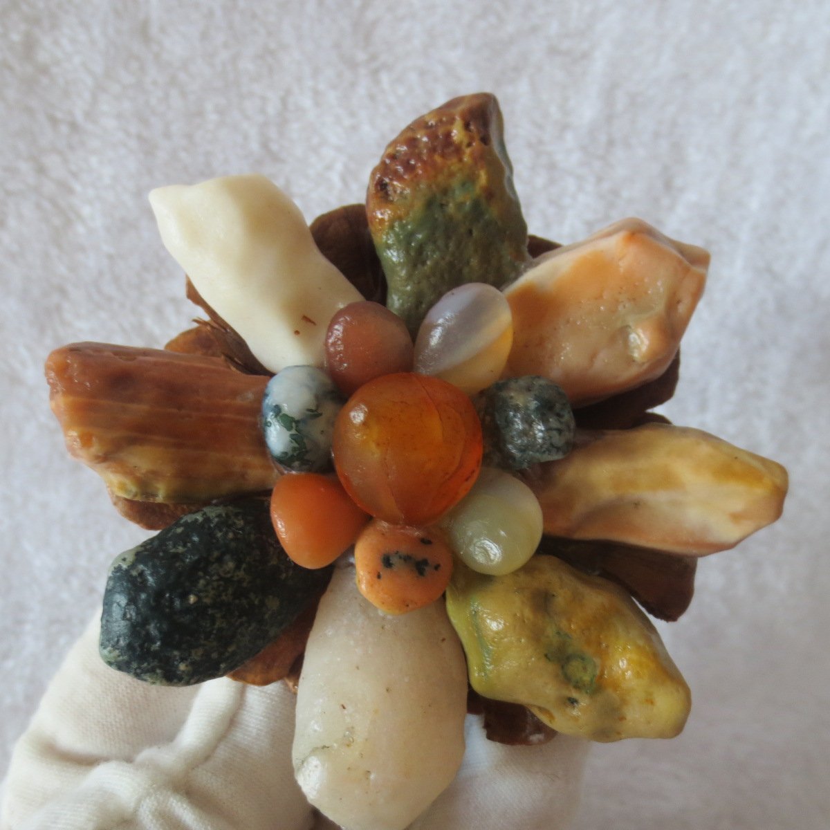 unique handmade gobi stone flower home decor, one‑of‑a‑kind (f01)