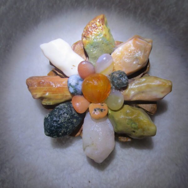 unique handmade gobi stone flower home decor, one‑of‑a‑kind (f01)
