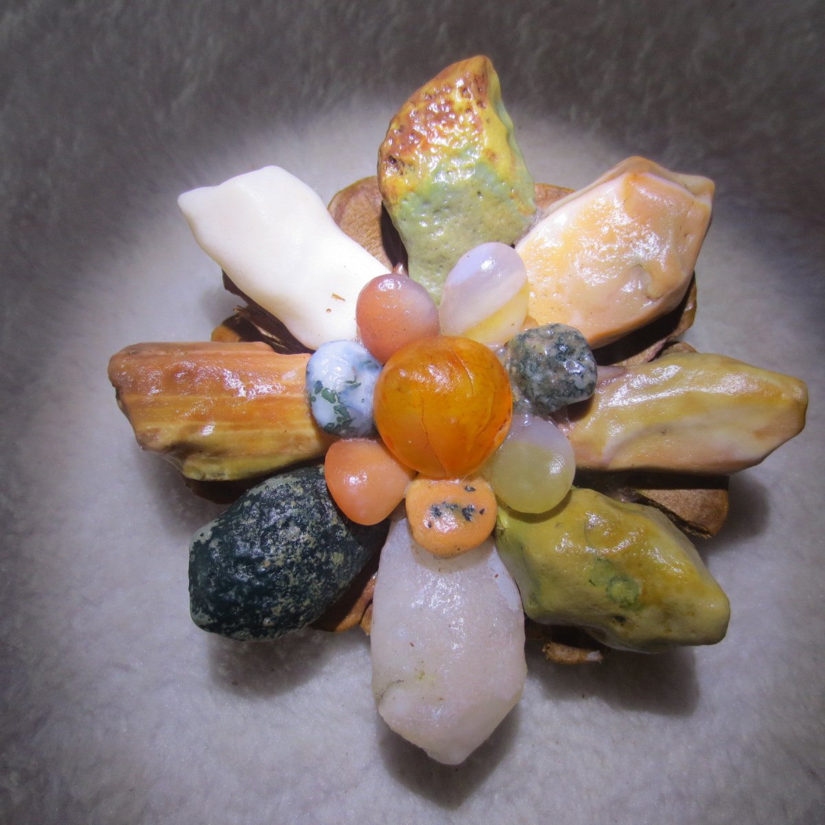unique handmade gobi stone flower home decor, one‑of‑a‑kind (f01)