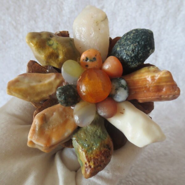 unique handmade gobi stone flower home decor, one‑of‑a‑kind (f01)