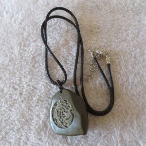 unique carved gobi mudstone pendant, one of a kind stone jewelry (o01)