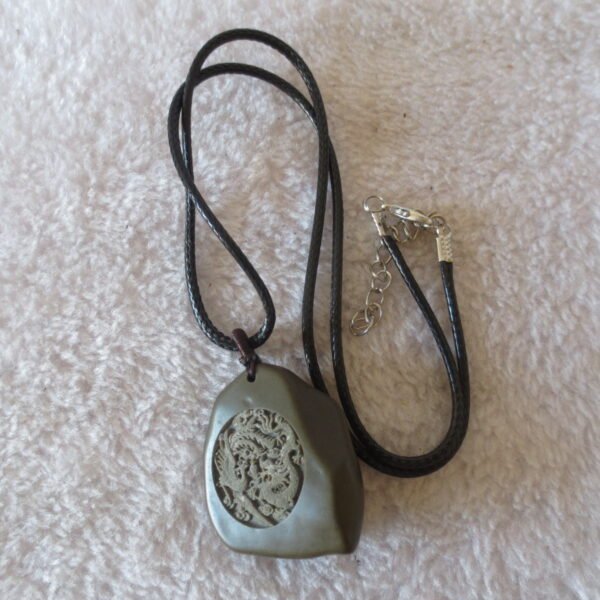unique carved gobi mudstone pendant, one of a kind stone jewelry (o01)