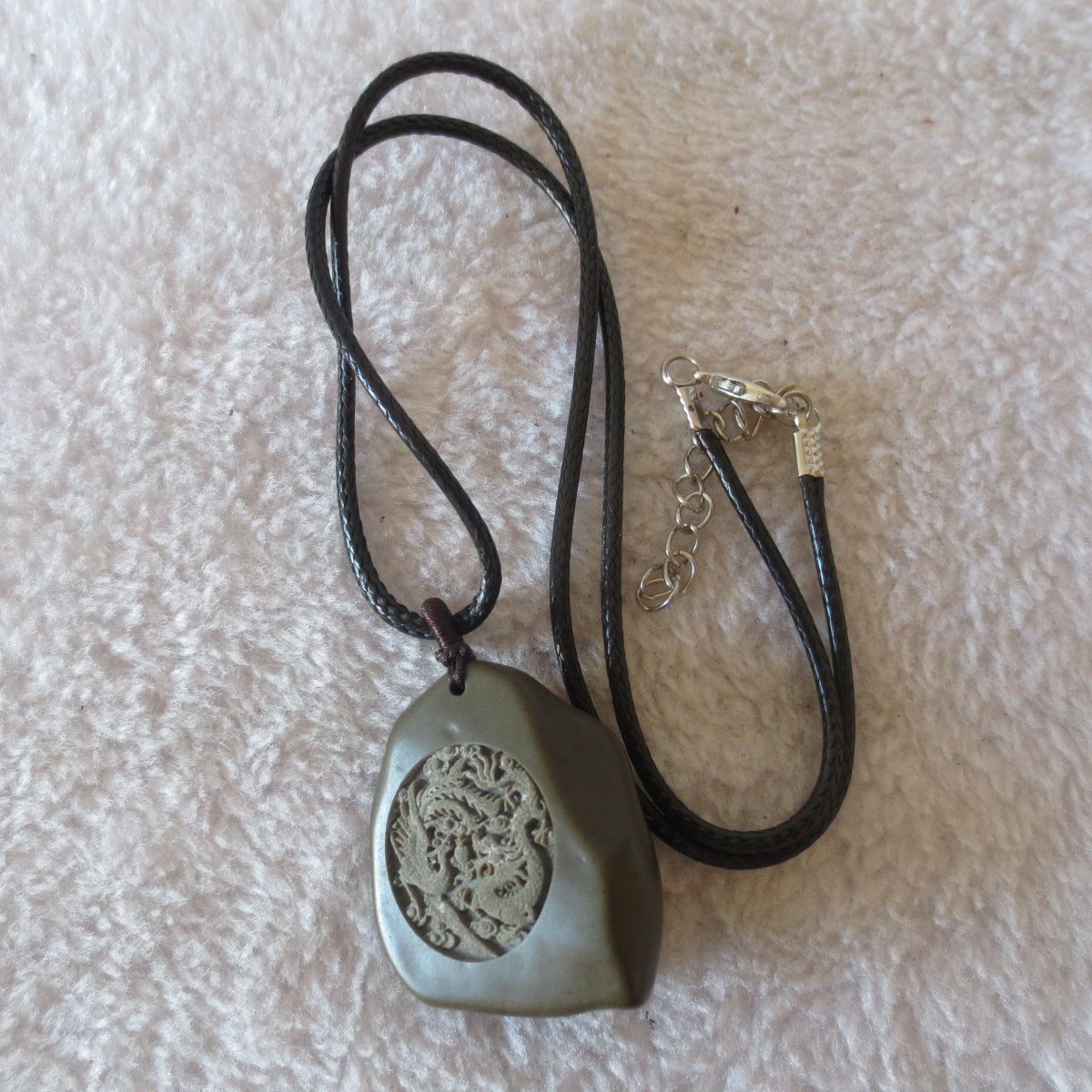 unique carved gobi mudstone pendant, one of a kind stone jewelry (o01)