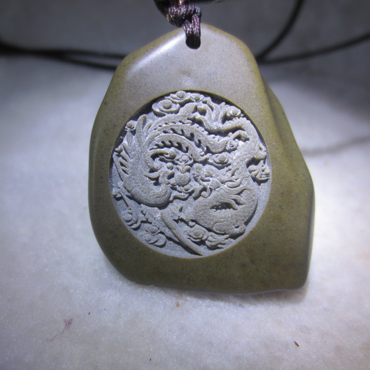unique carved gobi mudstone pendant, one of a kind stone jewelry (o01)