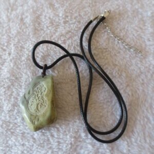 unique carved gobi mudstone pendant, one of a kind stone jewelry (o02)
