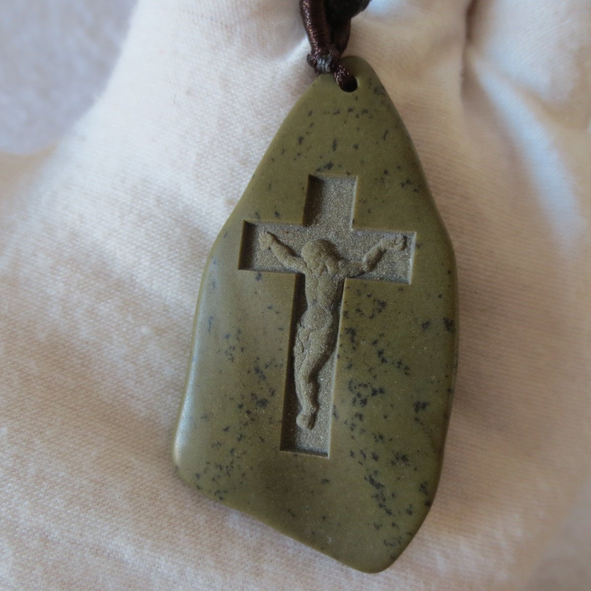 unique carved gobi mudstone pendant, one of a kind stone jewelry (o04)